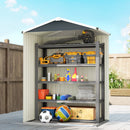 Casetta Box Porta Attrezzi da Giardino 136x87x179 cm Superficie 1.1m² con Porta Scorrevole Bloccabile in Acciaio Grigio      
