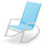 Poltrona Dondolo da Giardino 99x60,5x97 cm in Acciaio e Textilene Azzurra
