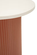 Tavolinetto Frankfurt Marble 35x37x53 cm in Metallo e MDF e Marmo Artificiale Rosso e Bianco      