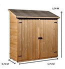 Casetta Box da Giardino 1,63x0,74 m con Pavimento in Legno Picea Massello 16mm Eden