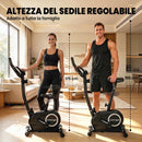 Cyclette Magnetica con Resistenza a 8 Livelli 86x51x128 cm Display LCD e App Bluetooth in Metallo Nero      