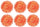 Set 6 Tovagliette con Frange Ø45x0,5 cm  in Polipropilene VdE Tivoli 1996 Shades of Sunset