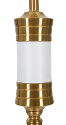 Lampada da Terra Whity Ø41x160 cm in Ferro e Tessuto Oro e Bianco      