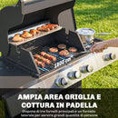 Barbecue a Gas 109x50x109 cm con 3 Fuochi e Bruciatore Laterale in Acciaio Inox e Metallo Nero      