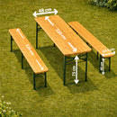 Set Birreria con 2 Panche e Tavolo Pieghevole 220x48x75 cm Panca Seduta Salvaspazio in Legno di Abete e Ferro Verde      