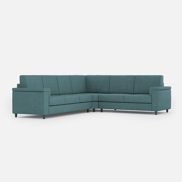 online Divano Angolare 6 Posti 286x226x85 cm Marrak in Tessuto Petrolio