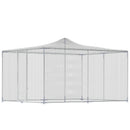 Pollaio per Galline da Esterno 400x300x197 cm con Tetto e Serrature in Acciaio Zincato Argento      