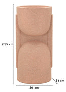 Porta Vaso da Esterno Nui 36x34x70,5 cm in Resina Rosso      
