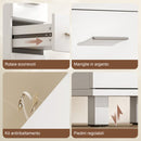 Cassettiera a 5 Cassetti 30x30x95 cm Piedini Regolabili in Legno FSC Bianco      
