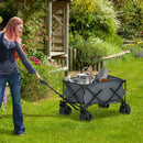 Carrello da Giardino Carico max 70kg con Maniglia Telescopica in Metallo e Tessuto Oxford Grigio