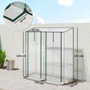 Serra Verticale a 2 Sezioni con 3 Ripiani 143x45x151 cm in Plastica e Acciaio Verde Scuro e Trasparente      