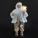 Pupazzo Babbo Natale H62 cm in Stoffa Oro e Bianco
