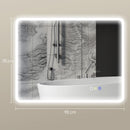Specchio da Bagno 70x90 cm LED Bluetooth con Interruttore Touch Luce 3 Colori Anti-appannamento Argento      