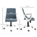 Sedia Poltrona Operativa da Ufficio 59x61x92,5-102,5 cm Funzione Dondolo e Tessuto a Rete Grigio