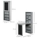 Libreria con Scrivania a Scomparsa Salvaspazio 98x51x153 cm in MDF Grigio 