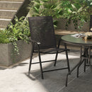 Set 2 Sedie da Giardino 58x64x94 cm Pieghevoli con Braccioli in Metallo e Texteline Nero      