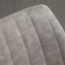 Set 2 Sgabelli con Schienale 43x46,5x89-110 cm in Microfibra Grigio