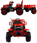 Trattore Elettrico per Bambini 12V con Rimorchio Kidfun Rural Arancione