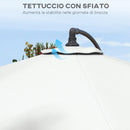 Telo per Ombrellone da Ø295 cm 8 Stecche Palo Centrale o Laterale Resistente all'Acqua Bianco  