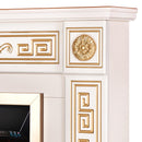 Camino Elettrico da Pavimento 102x110x30 cm Effetto Fiamma 2000W Versailles & Galileo Gold Avorio
