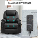 Poltrona Alzapersona 88x92x106 cm in Similpelle Nero