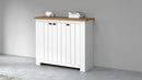 Scarpiera 3 Ante 114x42x100 cm Figo 3A Bianco Opaco/Rovere Wotan  