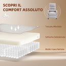 Poltrona Massaggiante e Reclinabile a 160° con Poggiapiedi e Telecomando, 66x91x108 cm, in Ciniglia Grigio Chiaro      