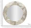 Specchio Argelux Rotondo 104x7x104 cm in Ferro e Specchio e MDF Argento      