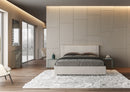 Letto Matrimoniale con Testata e Alzata Comoda Imbottito in Tessuto Labirinto Rosal Bianco Varie Misure