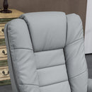 Poltrona Reclinabile 85x82x106 cm con Poggiapiedi in Pelle PU e Acciaio Grigio 