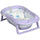 Vaschetta Bagnetto Pieghevole 83x48x23,5 cm con Cuscino e 2 Ripiani Viola e Bianco