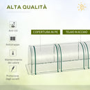 Serra da Giardino a Tunnel 295x100x80 cm Anti UV in Acciaio e PVC Trasparente
