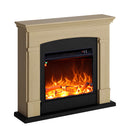 Camino Elettrico da Pavimento 107,2x95,2x24,5 cm Effetto Fiamma 1500W Sined Siena Rovere