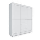 Credenza Alta 5 Ante e 3 Cassetti 150x35x165 cm Elios Bianco Lucido      