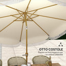 Ombrellone da Giardino Rotondo Ø270x240 cm con Manovella in Metallo e Poliestere Beige      