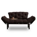 Divano letto Nitta marrone 190x70 cm braccioli reclinabili