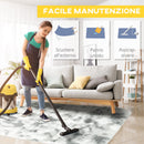 Tappeto Moderno 200x120 cm in Poliestere Grigio Chiaro