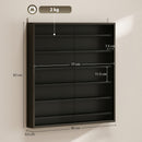Bacheca Vetrina a Muro con 6 Ripiani Regolabili 80x9.5x83 cm in Legno Nero      