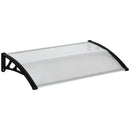 Pensilina Tettoia 110x60x23 cm in Policarbonato e Alluminio Trasparente