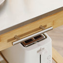 Carrello da Cucina con Piano in Acciaio Inox Cassetto e Mensole a Doghe in Bambù      