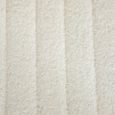 Panca Fondoletto in Tessuto Effetto Ciniglia Gambe a Forcina in Metallo 118,5x46x49,5 cm Crema  