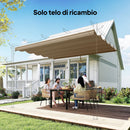Telo per Pergola 250x255 cm con 10 Fori di Drenaggio in Poliestere Marrone Chiaro      