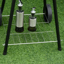 Barbecue a Carbone Carbonella con Ruote Nero e Rosso 67x51x82 cm 