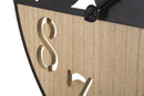 Orologio da Muro Palm 60x2,5x60 cm in Ferro e MDF Nero e Marrone      