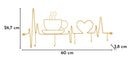 Appendiabiti da Muro Breakfast Oro 60x3,8x26,7 cm in Metallo Oro      