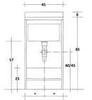 Mobile Lavatoio 45x50x85cm Anta Asse in Termoplastico Montegrappa Edilla Bianco Destra con Cesto