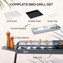 Barbecue a Carbone Carbonella 113x59x83,5 cm in Acciaio Nero