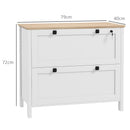 Armadietto Portadocumenti con 2 Cassetti per Documenti A4 con Chiavi 76x40x76 cm Bianco 