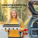 Piastra Barbecue a Gas 77x44,5x19 cm con 4 Bruciatori da 2,4 kw e Piano Antiaderente Argento  