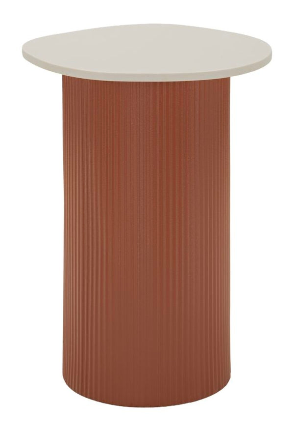 Tavolinetto Frankfurt Marble 35x37x53 cm in Metallo e MDF e Marmo Artificiale Rosso e Bianco prezzo